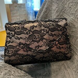 Neiman Marcus Black Lace Clutch Elegant Evening Bag